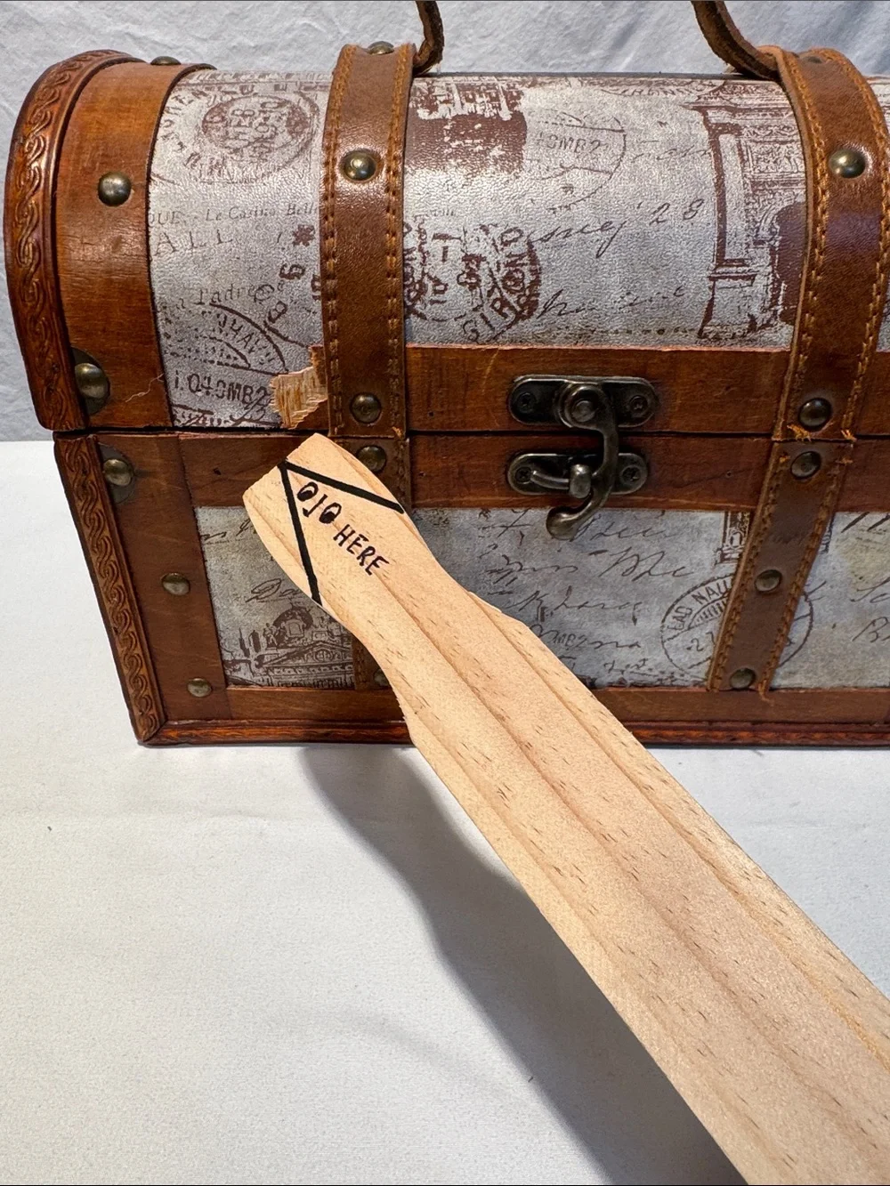 Vintage-Style Small Wood Chest Trunk Storage Box